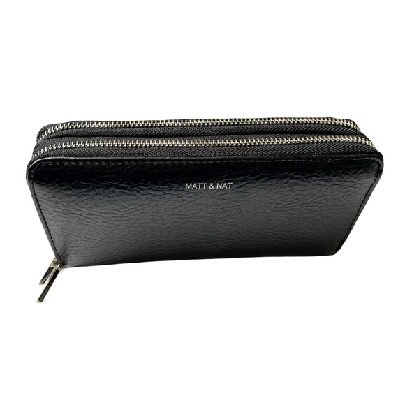Matt & Nat Handbags - Matt & Nat Sublime Vegan Wallet, Double Zip, Black, 7.75L” x 4”W, NWOT